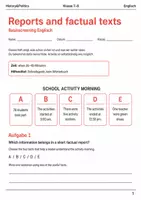 Vorschau - Arbeitsblätter - Factual Texts Englisch Basisscreening Klasse 7–8 - Deckblatt