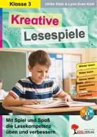 Vorschau - Arbeitsblätter - Kreative Lesespiele Klasse 3 – Mit Spiel und Spaß die Lesekompetenz üben | Deutsch Grundschule Förderschule Klasse 3 | Lesekompetenz, Lesetraining, Lesestreifen, Sinnerfassendes Lesen, Lösungen - Deckblatt