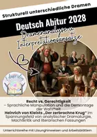 Vorschau - Stundenentwürfe - Heinrich von Kleist: Der zerbrochne Krug – Recht vs. Gerechtigkeit | Komplett ausgearbeitete Unterrichtsreihe Q-Phase (Zentralabitur 2028/2029 incl. Variant) - Deckblatt
