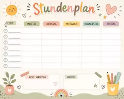 Vorschau - Arbeitsblätter - Stundenplan I Vorlage - Deckblatt