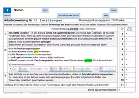 Vorschau - Arbeitsblätter - Grammatiktraining - Satzübungen zu den NOMEN in Grundschrift - Seite 3
