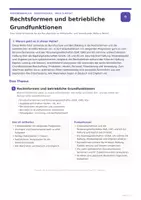Vorschau - Unterrichtsreihen - Rechtsformen und betriebliche Grundfunktionen | Berufsschule | WiSo & Recht | Komplettes Unterrichtsmaterial - Seite 1