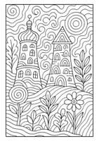 Vorschau - Mal- und Bastelvorlagen - Hundertwasser Ausmalbilder im Stil von Hundertwasser - Seite 2