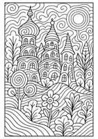 Vorschau - Mal- und Bastelvorlagen - Hundertwasser Ausmalbilder im Stil von Hundertwasser - Seite 3