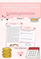Vorschau - Arbeitsblätter - Kalendergeschichten | Gute Geduld | Johann Peter Hebel | Inhaltsangabe | Arbeitsblätter | Klasse 7 | Deutsch - Deckblatt