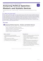 Vorschau - Unterrichtsreihen - Analysing Political Speeches – Rhetorik & Stilmittel | Speech Analysis Englisch | Sek II - Seite 1