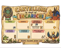 anteprima - Materiale di supporto/inclusione - cartellone incarichi a tema Antico Egitto - Pagina di copertina