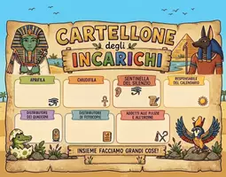 anteprima - Materiale di supporto/inclusione - cartellone incarichi a tema Antico Egitto - Pagina 1