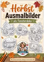 Vorschau - Mal- und Bastelvorlagen - Herbst-Ausmalbilder als transparente Fensterdeko 🍂🎨 - Deckblatt