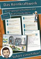 Vorschau - Stationenlernen - Das Kernkraftwerk – Lesespurgeschichte mit Rätselaufgaben (Klasse 9) - Deckblatt