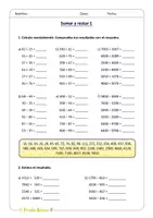 Vista previa - Hojas de trabajo - Cálculo mental 5º y 6º de Primaria – Las 4 operaciones básicas - página 1