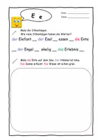 Vorschau - Unterrichtsreihen - Klaro DaZ- & Homeschooling Einzelbuchstabenblatt Ee - Deckblatt