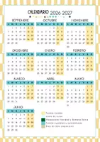 Vista previa - Refuerzo / NEE / Materiales de apoyo - Planificador docente 2026-2027 ilustrativo amarillo y azul - página 1