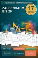 Vorschau - Arbeitsblätter - Vertretungsstunde Mathematik Zahlenraum bis 20 Klasse 1-3 - Deckblatt