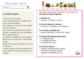 Aperçu - Feuilles d'exercices - Exercices de lecture compréhension CE1/CE2 - Page 3