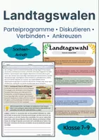 Vorschau - Arbeitsblätter - Landtagswahl Sachsen-Anhalt – Arbeitsblätter & Parteien Übersicht - Deckblatt
