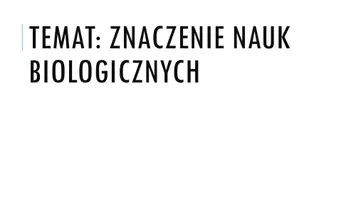 zapowiedź - Prezentacja - Znaczenie nauk biologicznych - obwoluta