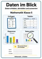Vorschau - Stationenlernen - Daten und Diagramme | Klasse 5 Mathematik - Seite 1