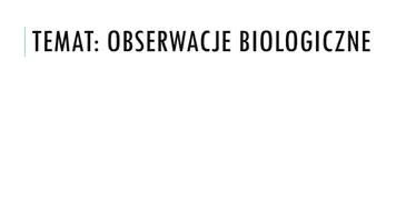 zapowiedź - Prezentacja - Obserwacje biologiczne - obwoluta