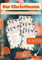anteprima - Quiz - Der Weihnachtsbaum – Wie die Tanne zum Christbaum wurde – Leseverständnis & Weihnachtsbaumquiz NATALE IN GERMANIA Albero di Natale - Pagina di copertina