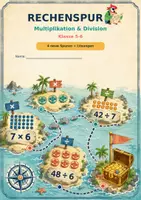 Vorschau - Arbeitsblätter - Rechenspur - Multiplikation und Division mit Lösungen und Differenzierung - Deckblatt