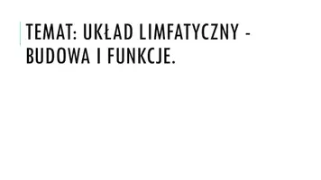 zapowiedź - Prezentacja - Układ limfatyczny - obwoluta