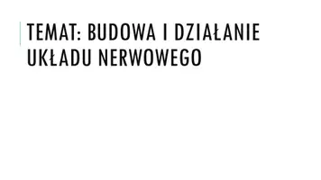zapowiedź - Prezentacja - Budowa i działanie układu nerwowego - obwoluta