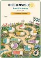 Vorschau - Arbeitsblätter - Rechenspur - Bruchrechnung mit Lösungen und Differenzierung - Deckblatt
