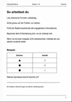 Vorschau - Arbeitsblätter - Formeln und Reaktionsschemata Basisscreening Klasse 7–8 - Seite 1