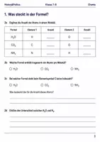 Vorschau - Arbeitsblätter - Formeln und Reaktionsschemata Basisscreening Klasse 7–8 - Seite 2