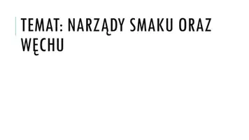 zapowiedź - Prezentacja - Narządy smaku oraz węchu - obwoluta