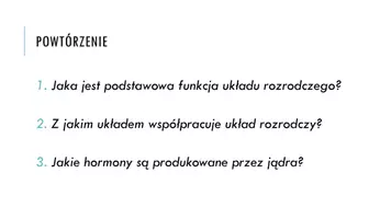 zapowiedź - Prezentacja - Budowa i funkcje męskich narządów rozrodczych - strona 1