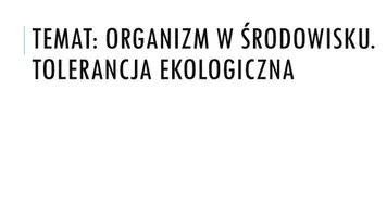 zapowiedź - Prezentacja - Organizm w środowisku - obwoluta