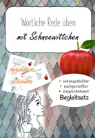 Vorschau - Arbeitsblätter - Wörtliche Rede mit Begleitsatz üben- Schneewittchen/ Märchen/ Begleitsatz - Deckblatt