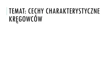 zapowiedź - Prezentacja - Cechy charakterystyczne kręgowców - obwoluta