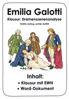 Vorschau - Klassenarbeiten - Emilia Galotti. Klausur. Dramenszenenanalyse - Deckblatt