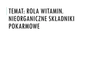 zapowiedź - Prezentacja - Rola witamin - obwoluta
