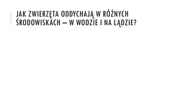 zapowiedź - Prezentacja - Układ oddechowy u zwierząt - strona 1