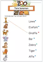 Vorschau - Stationenlernen - DaZ: Zootiere - Übungen, Spiele, Rätsel & Malaufgaben - Seite 1