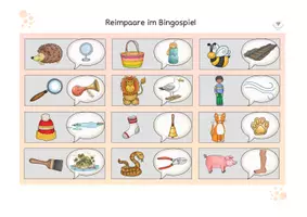 Vorschau - Spiele - Reimwörter spielerisch üben | Bingo für Vorschule und Grundschule - Seite 3
