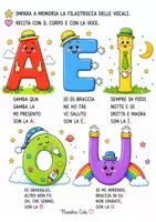 anteprima - Flashcard - VOCALI ANIMATE POSTER A3 FILASTROCCA - Pagina di copertina