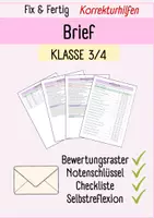 Vorschau - Test - BRIEF I Fix & Fertig Korrekturhilfen I Kriterien, Checkliste, Notenschlüssel, Selbstreflexion I Klasse 3/4 I Editierbar - Seite 1