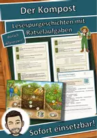 Vorschau - Arbeitsblätter - Der Kompost – Lesespurgeschichte mit Rätselaufgaben (Klasse 8) - Deckblatt