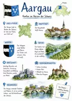 Vorschau - Arbeitsblätter - Lernposter + Arbeitsblätter zum Thema "Aargau" + Lösung & MP3 + Mindmap + Infografik - Deckblatt