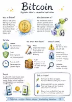 Vorschau - Arbeitsblätter - Lernposter + Arbeitsblätter zum Thema "Bitcoin" + Lösung & MP3 + Mindmap + Infografik - Deckblatt