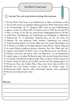 Vorschau - Arbeitsblätter - One World Trade Center Lesetext einfach verständlich mit Aufgaben, Lösungen und Wortspeicher - Seite 3