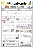Vorschau - Arbeitsblätter - WHAT DID YOU DO - SUMMER HOLIDAYS - Seite 1