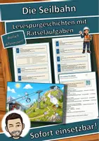 Vorschau - Arbeitsblätter - Die Seilbahn – Lesespurgeschichte mit Rätselaufgaben (Klasse 8) - Deckblatt