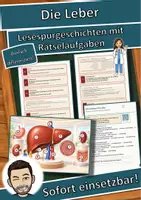 Vorschau - Arbeitsblätter - Die Leber – Lesespurgeschichte mit Rätselaufgaben (Klasse 9) - Deckblatt