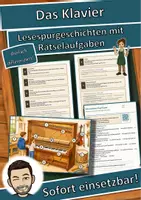 Vorschau - Arbeitsblätter - Das Klavier – Lesespurgeschichte mit Rätselaufgaben (Klasse 8) - Deckblatt